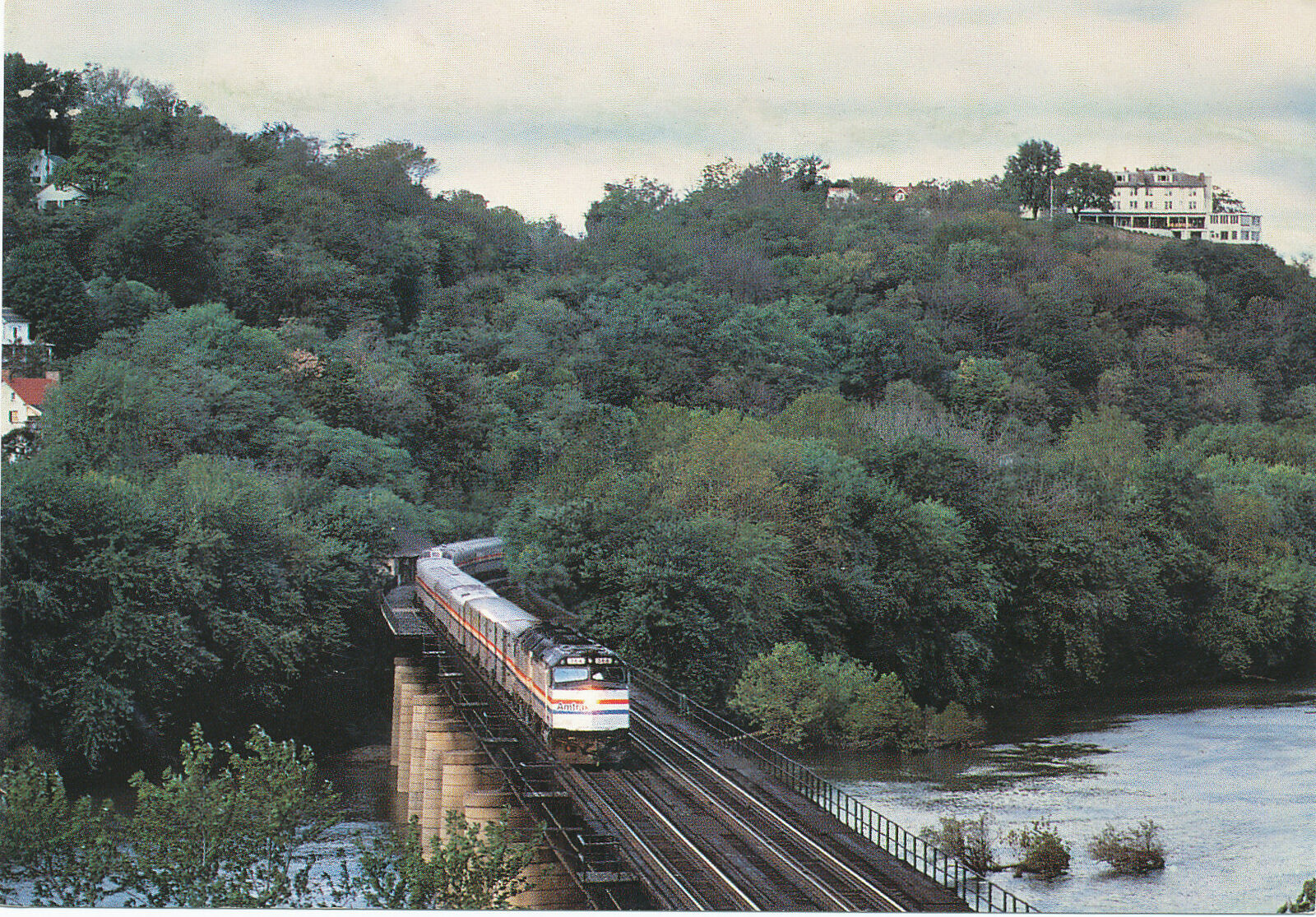 AMTRAK  Capitol Limited crosses the Potomac River  Railway 4 x 6 chrome postcard
