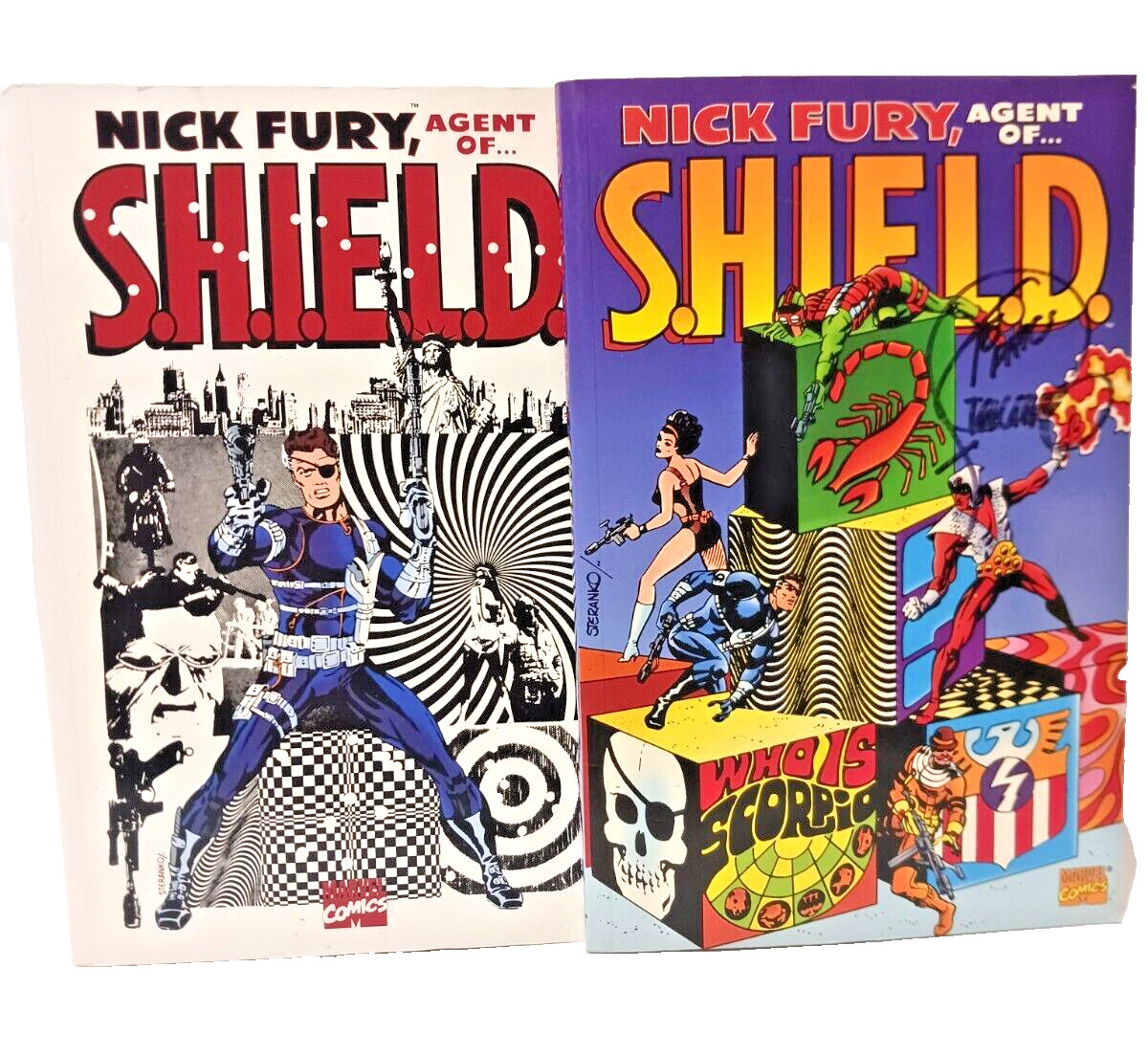 NICK FURY AGENT OF SHIELD COLLECTION SIGNED COMIC LOT BY JIM STERANKO PAPERBACK
