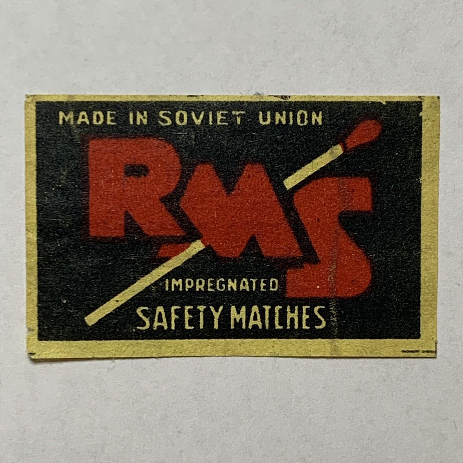 SOVIET UNION VINTAGE RMS MATCHBOX LABEL IMPREGNATED