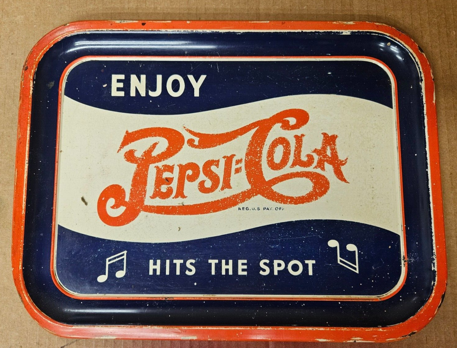 Vintage Enjoy Pepsi Cola Sign Bottling Company Metal Serving Tray Hits the Spot