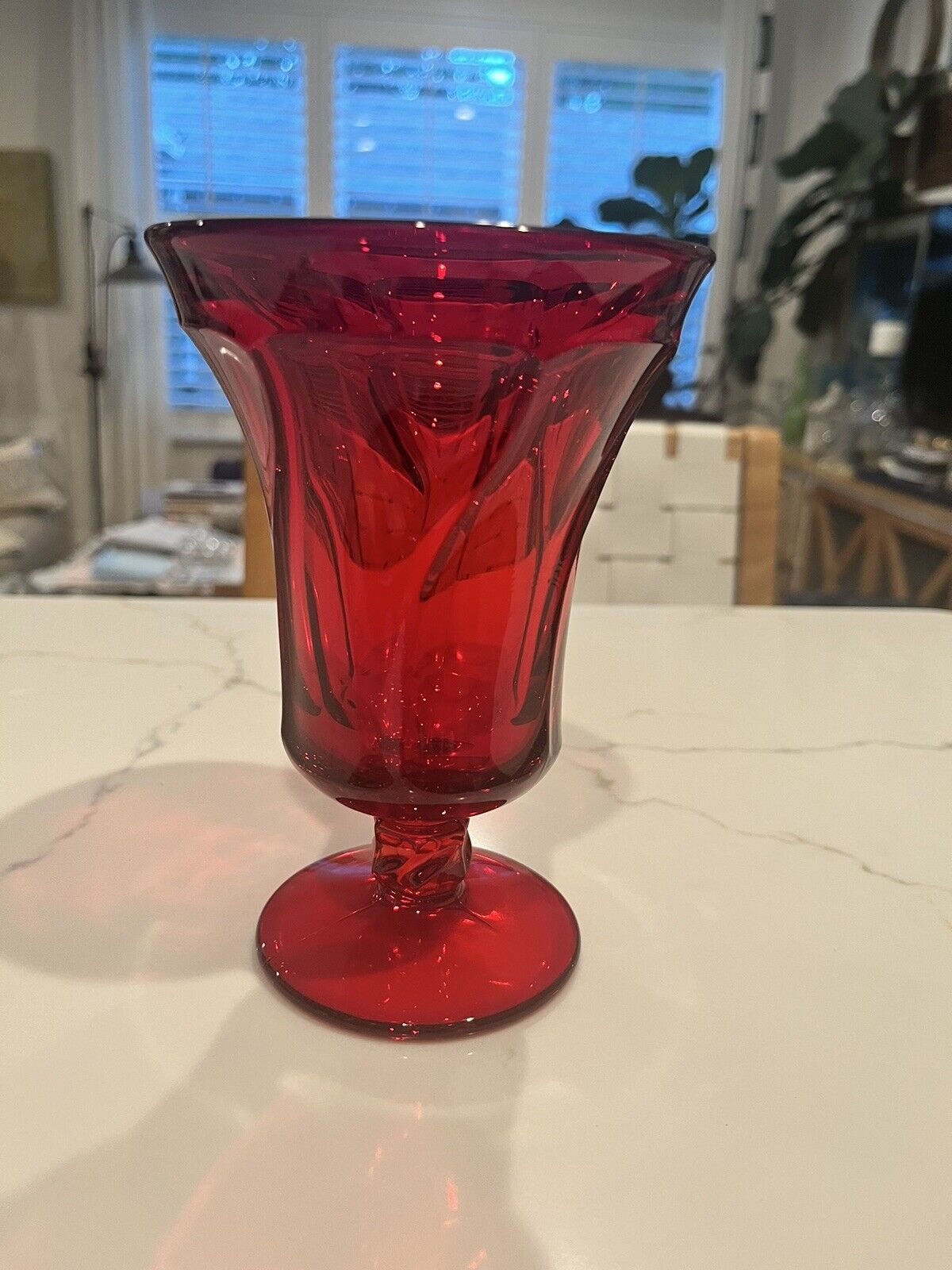 Fostoria Jamestown Ruby Iced Tea Glass Goblet 6 1/8”