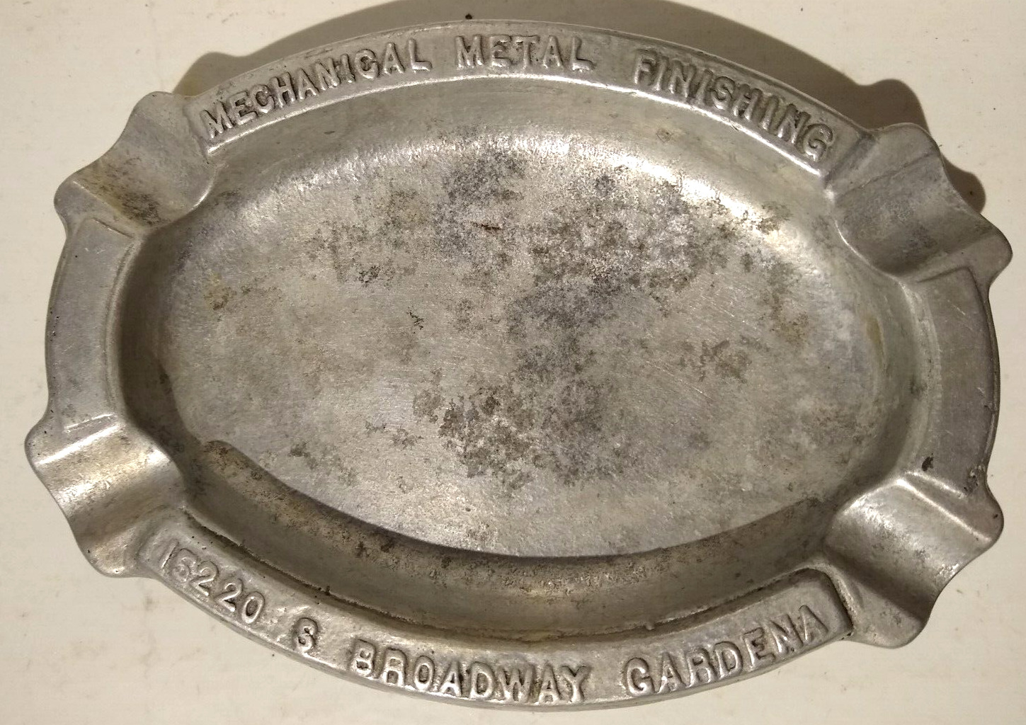 Vintage Ashtray Advertising Mechanical Metal Finishing 15220 S Broadway Gardena