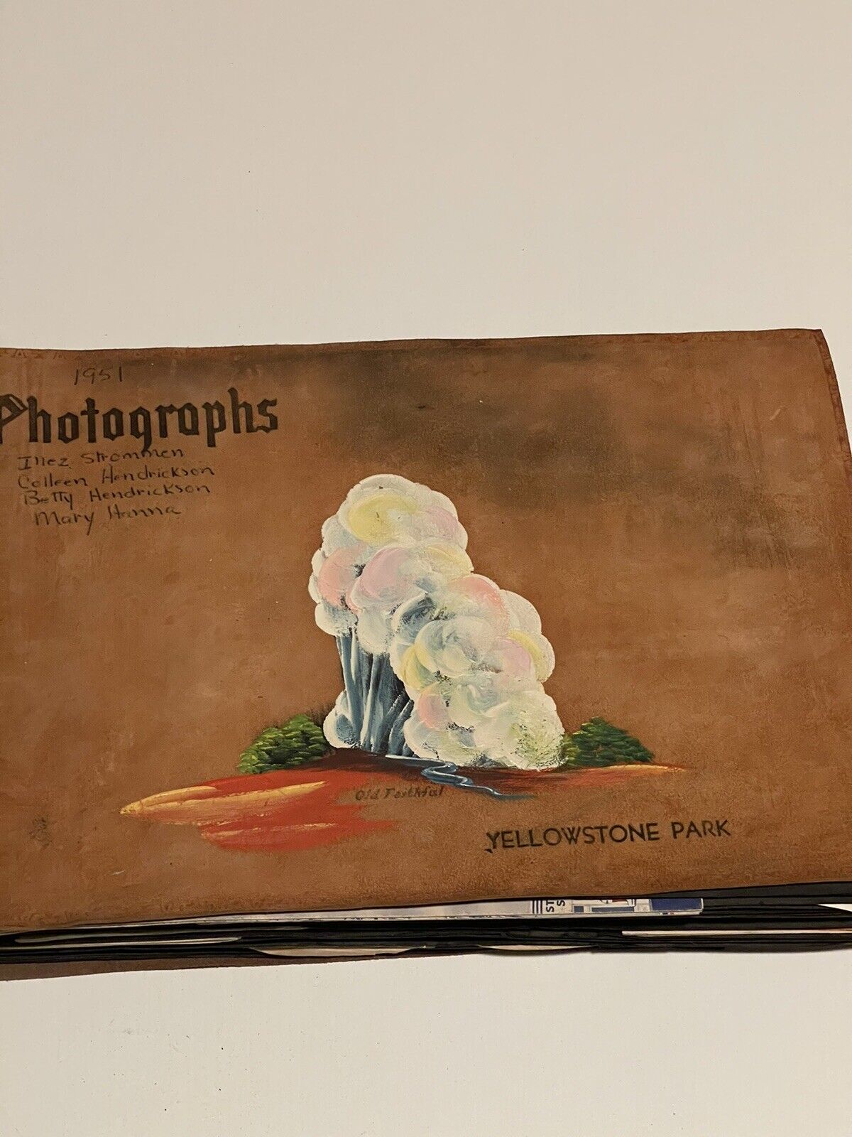 Photo Album W/Approx 120 Photos Trip Scrapbook 1951 Yellowstone Brochures More