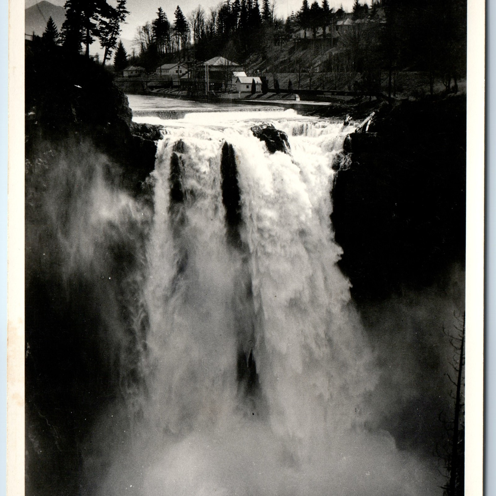 c1930s Snoqualmie WA RPPC Falls Waterfall Roberts Sharp Real Photo Postcard A210