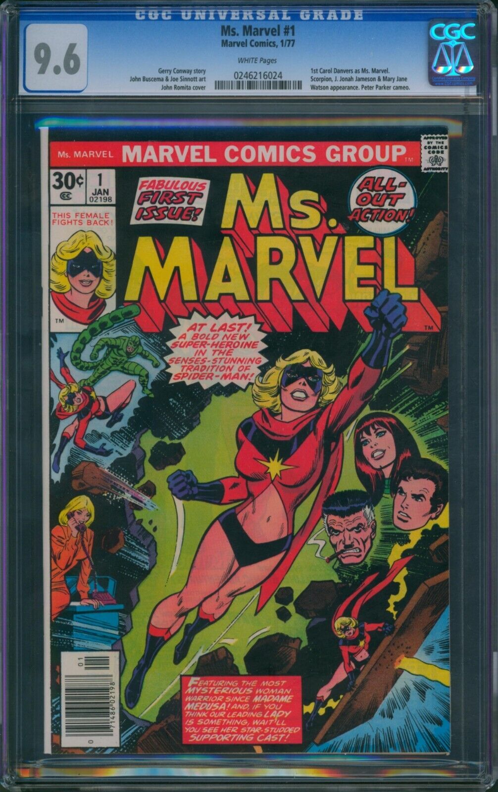 Ms. Marvel #1 ❄️ CGC 9.6 WHITE PGs ❄️ 1st Carol Danvers as Ms Marvel Comic 1977