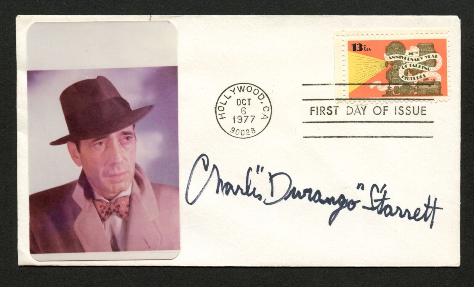 Charles Starrett d1986 signed autograph auto FDC Actor: Durango Kid BAS