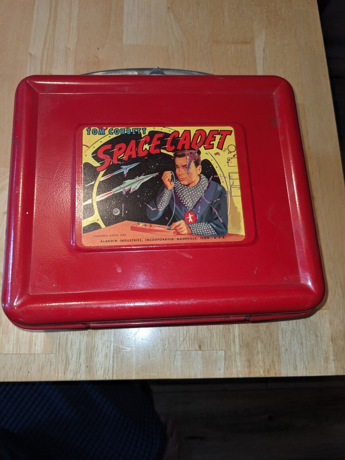 Vtg 1952 Aladdin Industries Tom Corbett Space Cadet Tin Metal Lunch Box USA