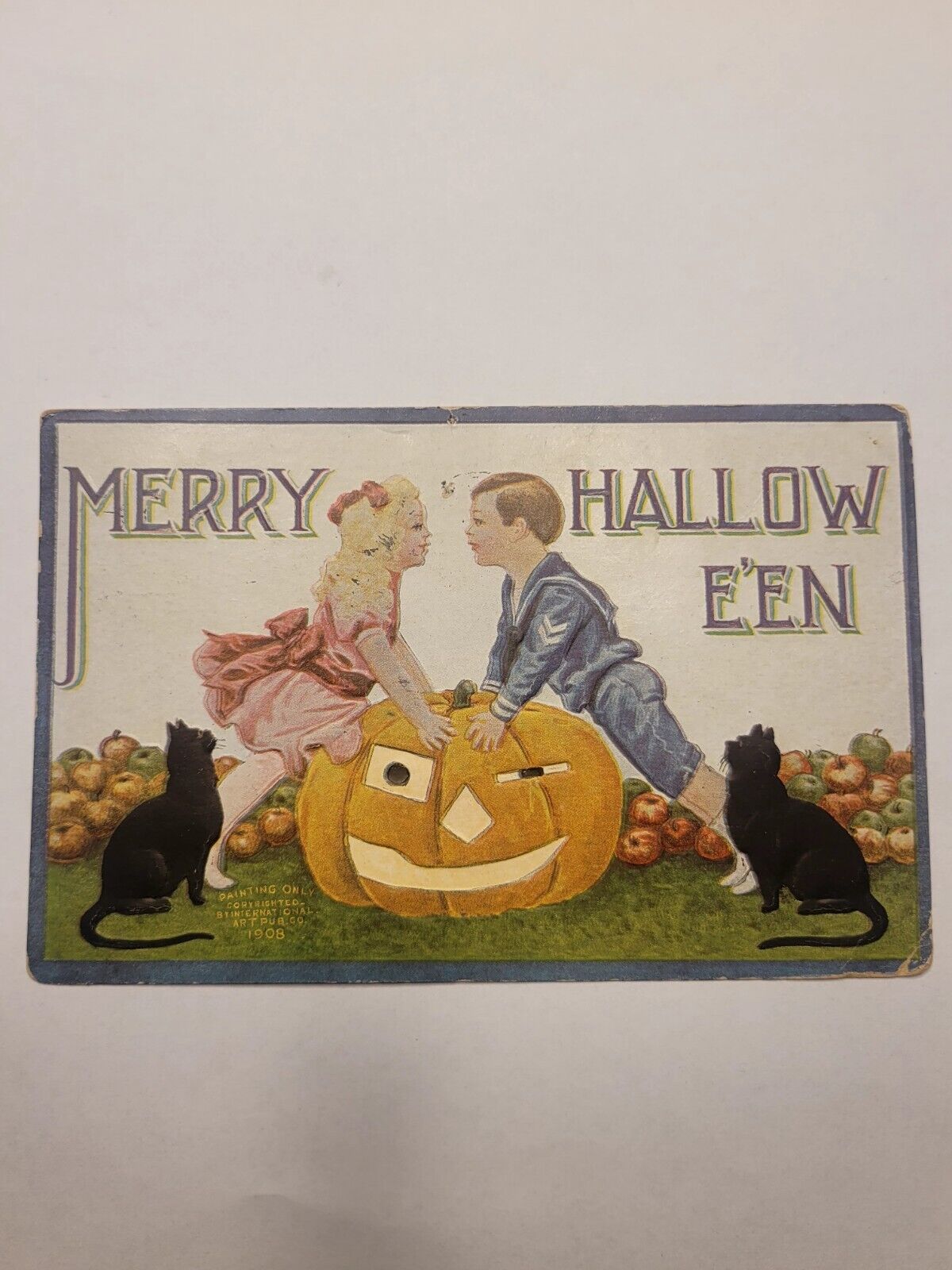 Early 1900's Merry Halloween Vintage Postcard Great Condition 1908 Card