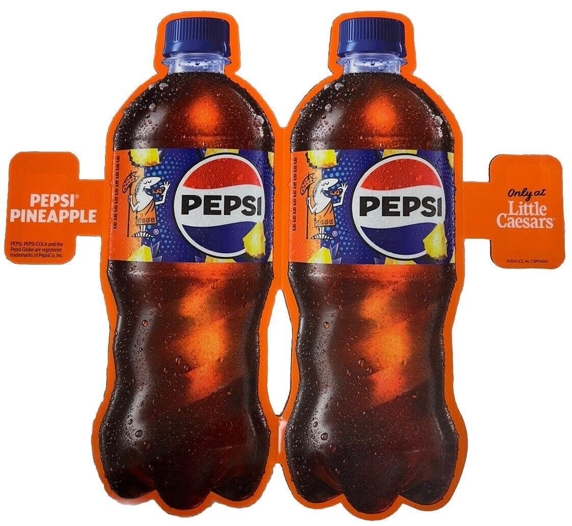 2 PACK SPECIAL - 2024 RELEASE BRAND NEW 20oz LITTLE CAESARS PEPSI PINEAPPLE