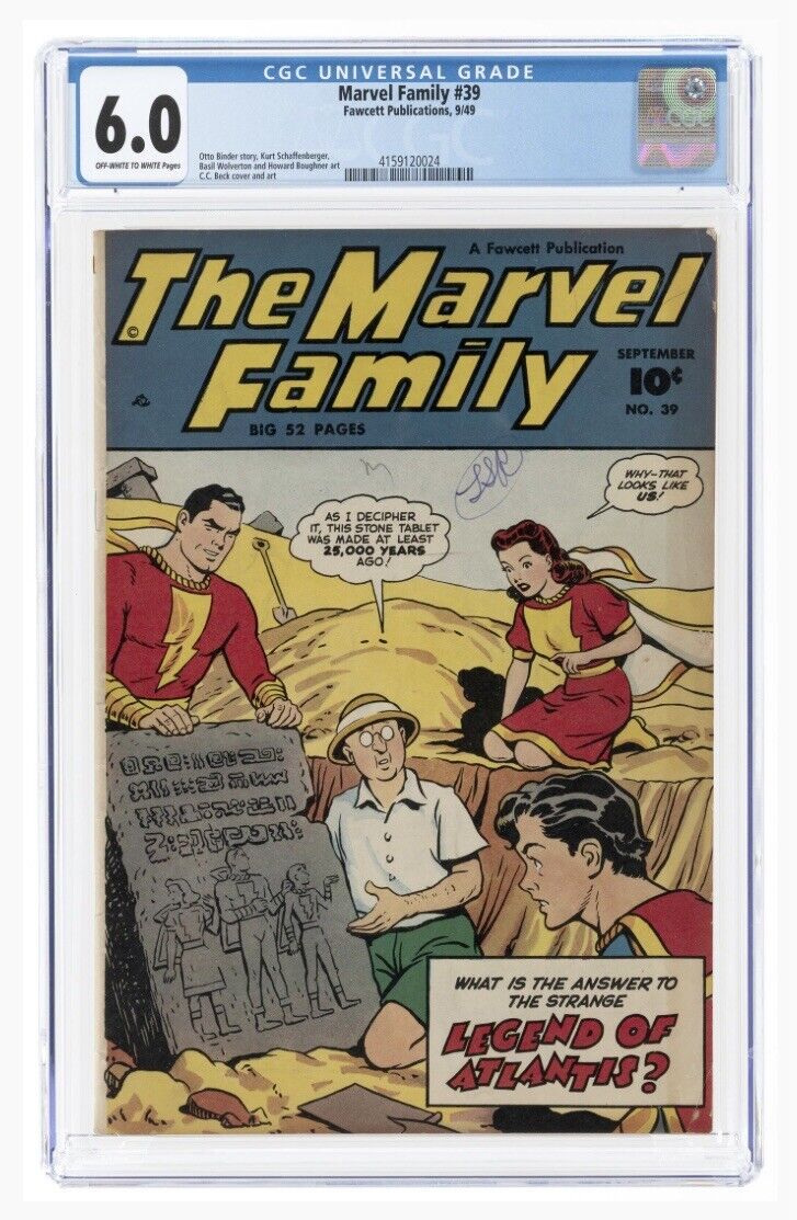 MARVEL FAMILY #39 SEPTEMBER 1949 CGC 6.0 FINE.