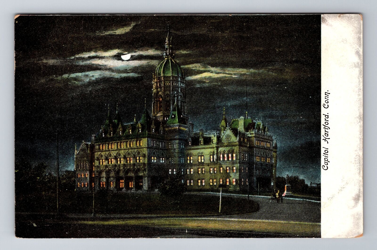 Hartford CT-Connecticut, Capitol, Antique, Vintage Souvenir Postcard
