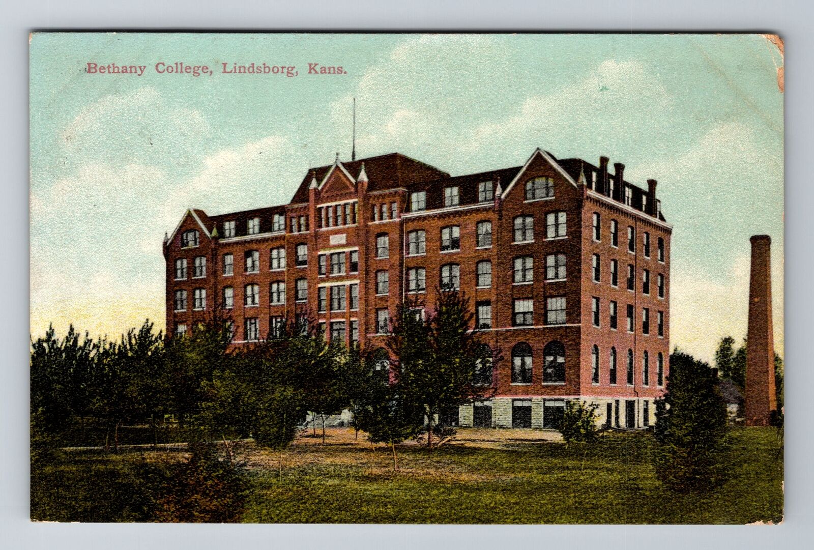Lindsborg KS-Kansas, Bethany College, Antique Vintage c1912 Souvenir Postcard