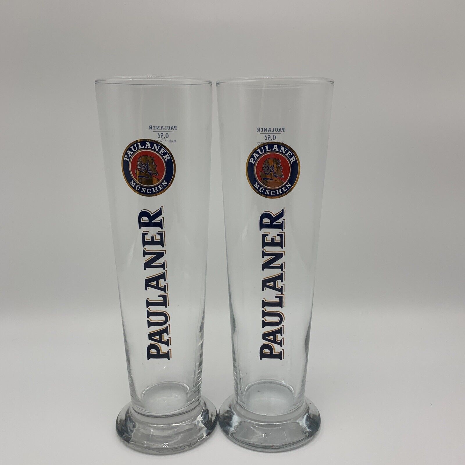 (2) Paulaner Munchen Straight Base Beer Glasses .5 L  (LOT OF 2) Brand New