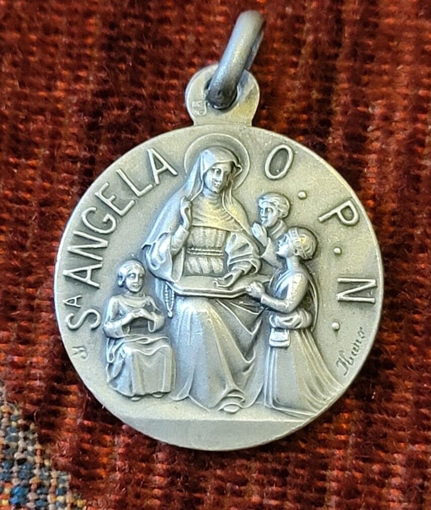 St. Angela Vintage & New Sterling Medal Catholic France Patron Sick & Disabled