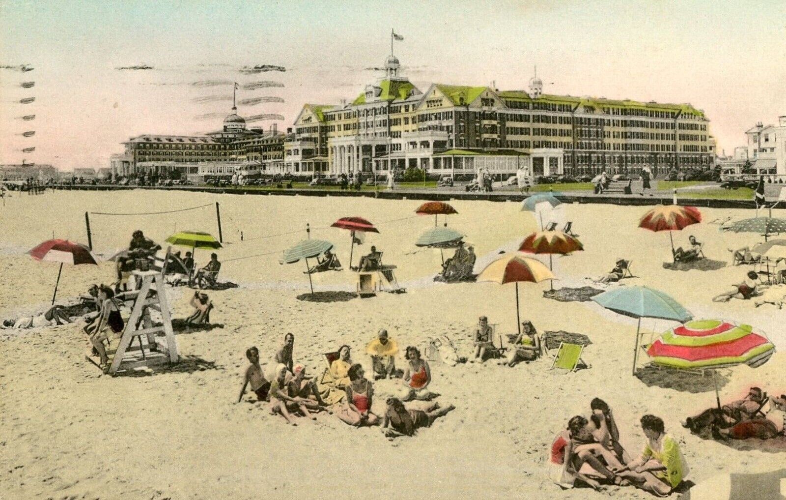   Postcard Early View of The Essex & Sussex from Spring Lake Beach, NJ.      Y9