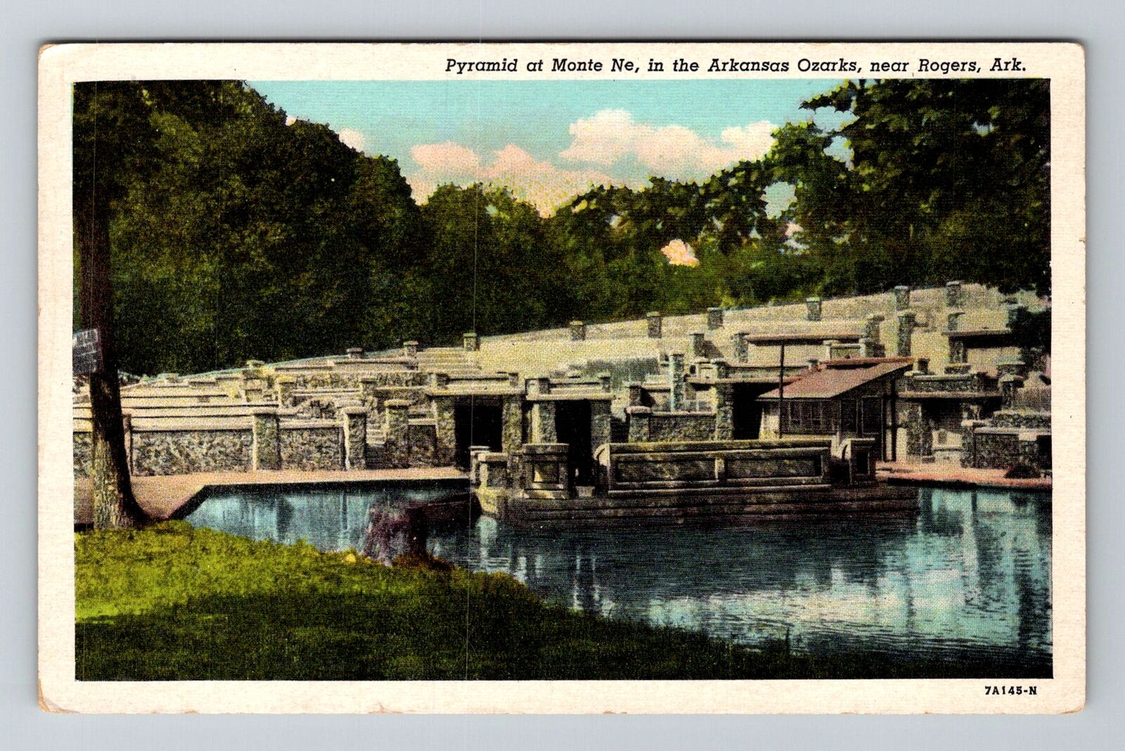 Rogers AR-Arkansas, Pyramid at Monte Ne, Arkansas Ozarks, Vintage Postcard