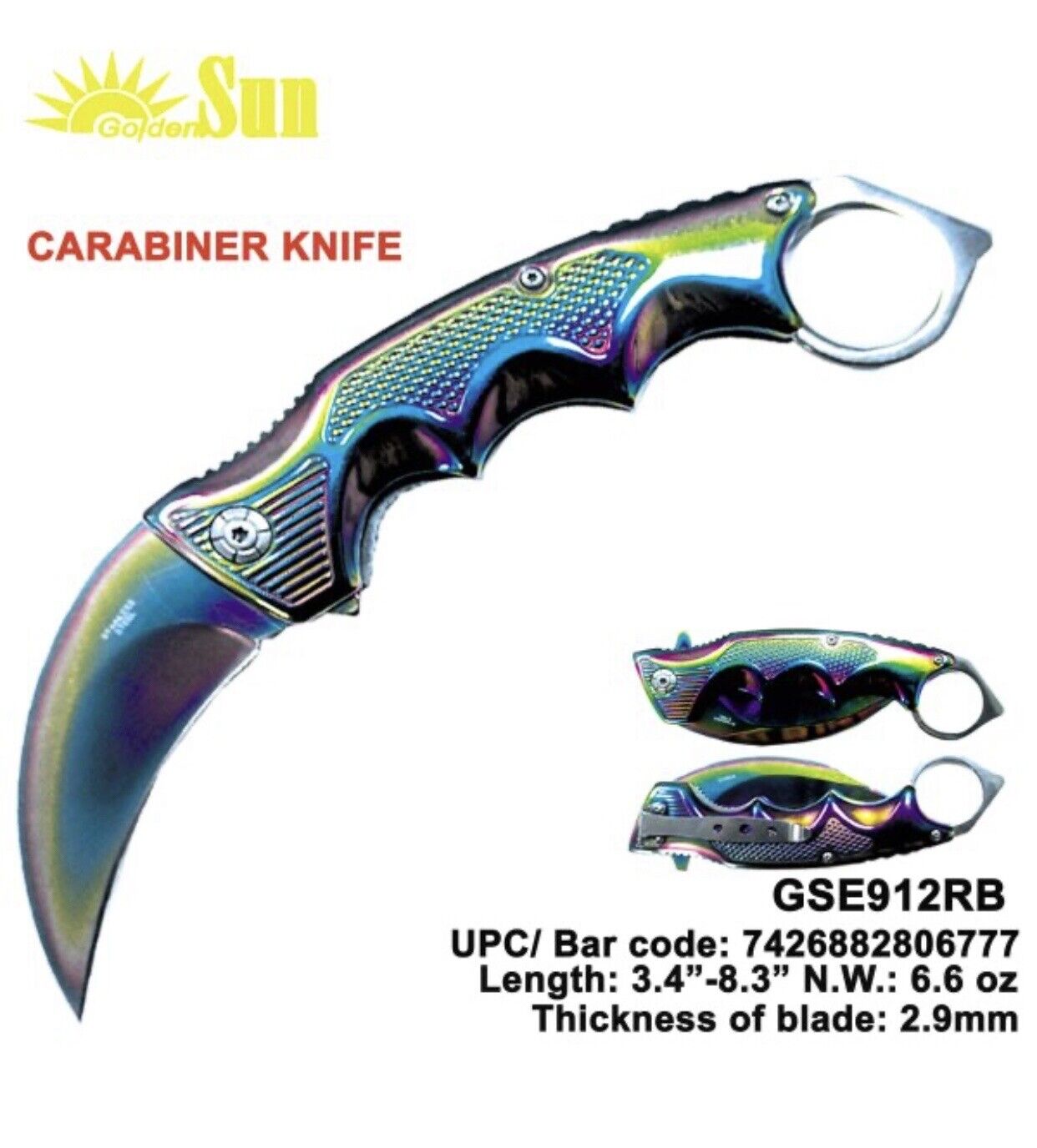 CS:GO Rainbow Karambit quick Open Blade Pocket Knife Claw Hunting Gift