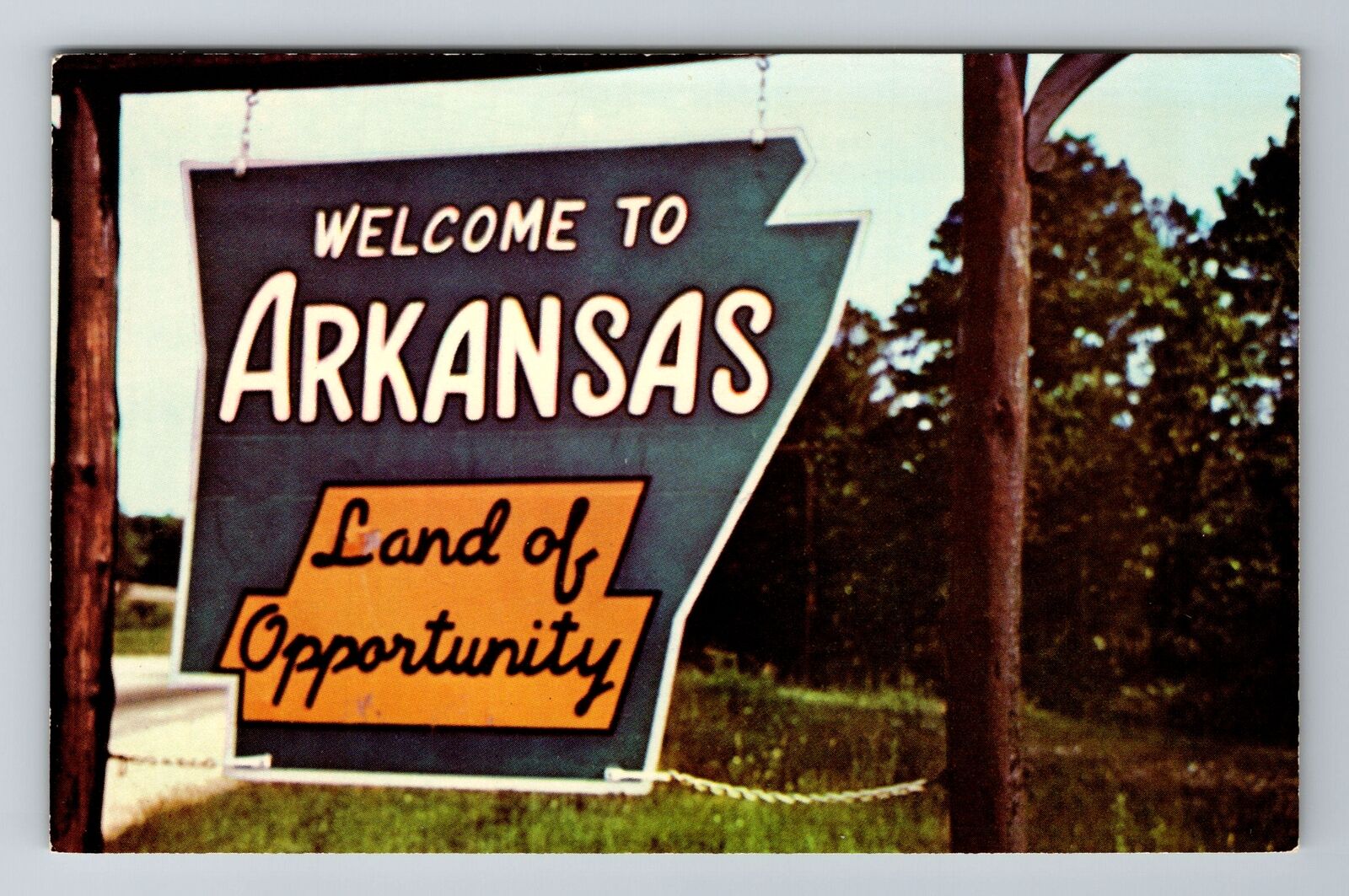 AR-Arkansas, Greetings Sign, Antique, Vintage Souvenir Postcard