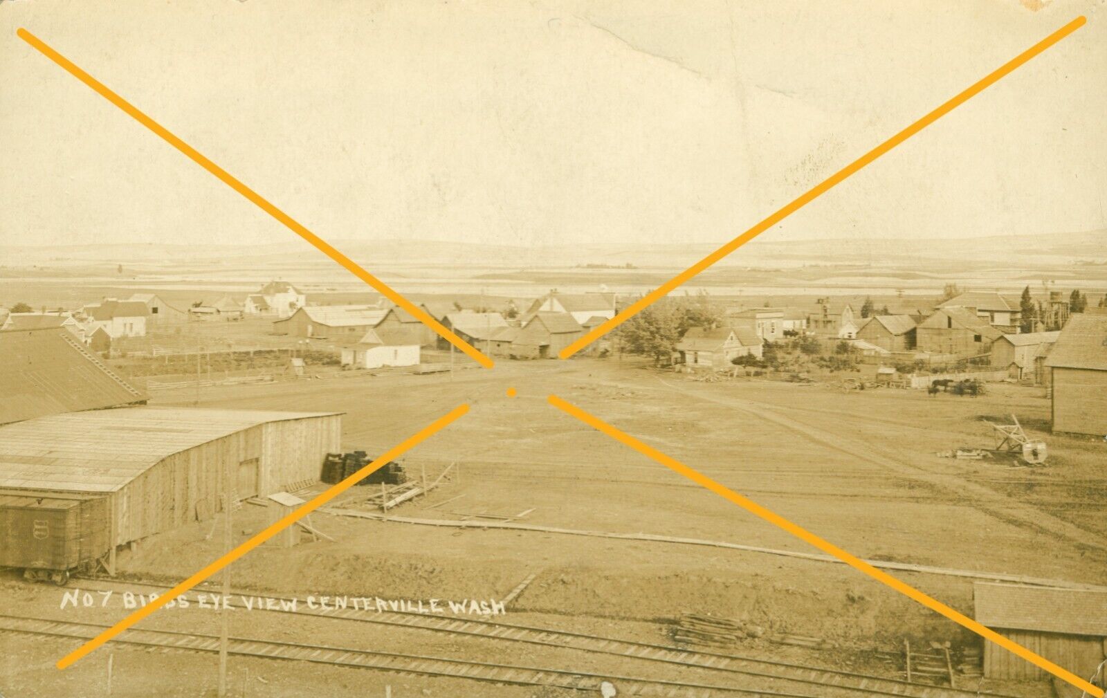 1910's Centerville WA Wash No. 7 birds eye view Klickitat County kind of RARE
