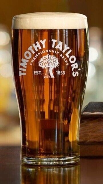 4 Timothy Taylor Beer 20oz Tulip Pint Glasses Brand New Stock Pub Man Cave 