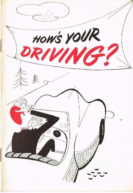How’s Your Driving Metropolitan Life Insurance Vintage 1956 Book Cartoon Illustr