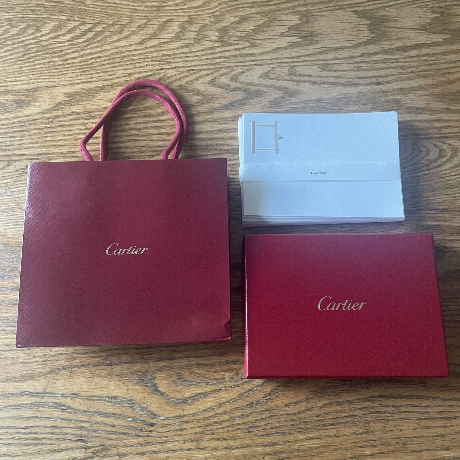 Cartier Box Stationary Watch Profile 9 Cards Envelopes And Bag Authentic