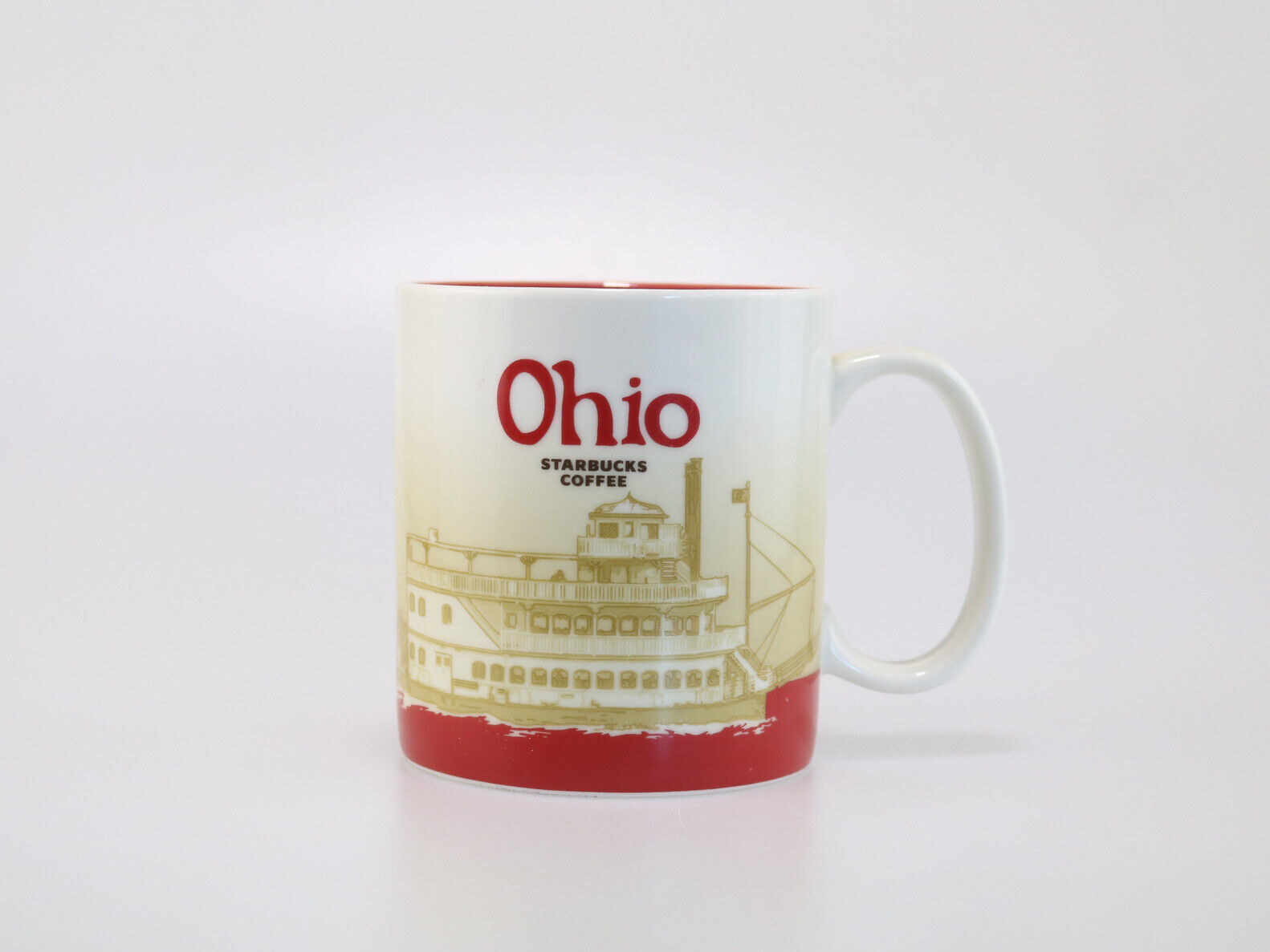 Starbucks Ohio Coffee Tea Cup Mug 16 oz Collector Series 2009 Red Gold Barista
