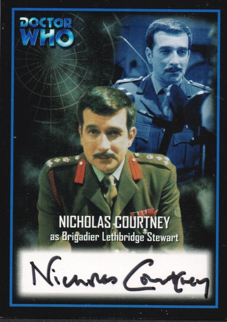2002 Strictly Ink Doctor Who AU4 Nicholas Courtney The Brigadier Autograph Card