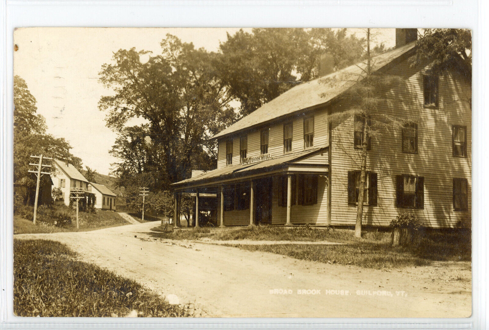 Broad Brook House, Guilford, Windham County, VT  RPPC 1913 Real Photo Postcard