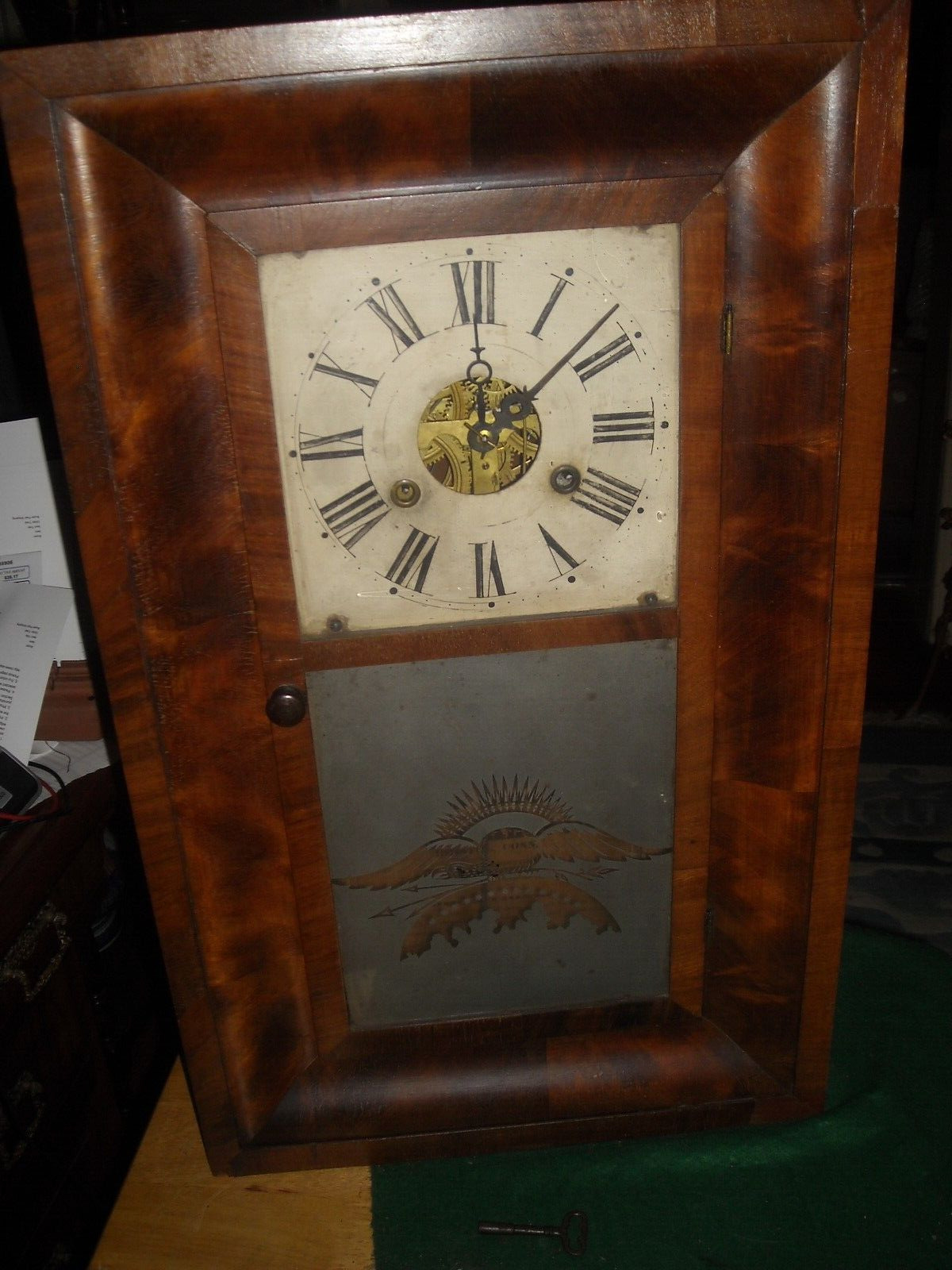 Rare antique vintage Terry and Andrews weight driven OGEE clock working