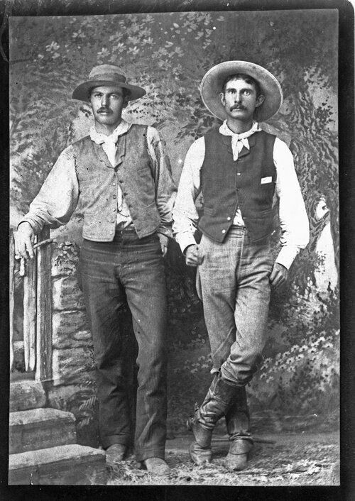 2 Old West Cowboy cattle  Drovers  vintage 8 x 10  photo