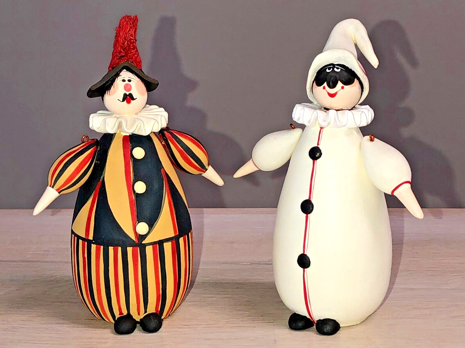 Giovanni Arnoni Hand Detail Clay Articulated Harlequin Pierrot Clowns Italy 1962