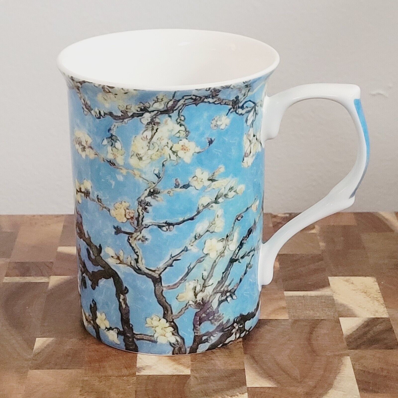 Stechkol Grace Bone China Van Gogh\'s Almond Blossoms Blue Coffee Tea Mug