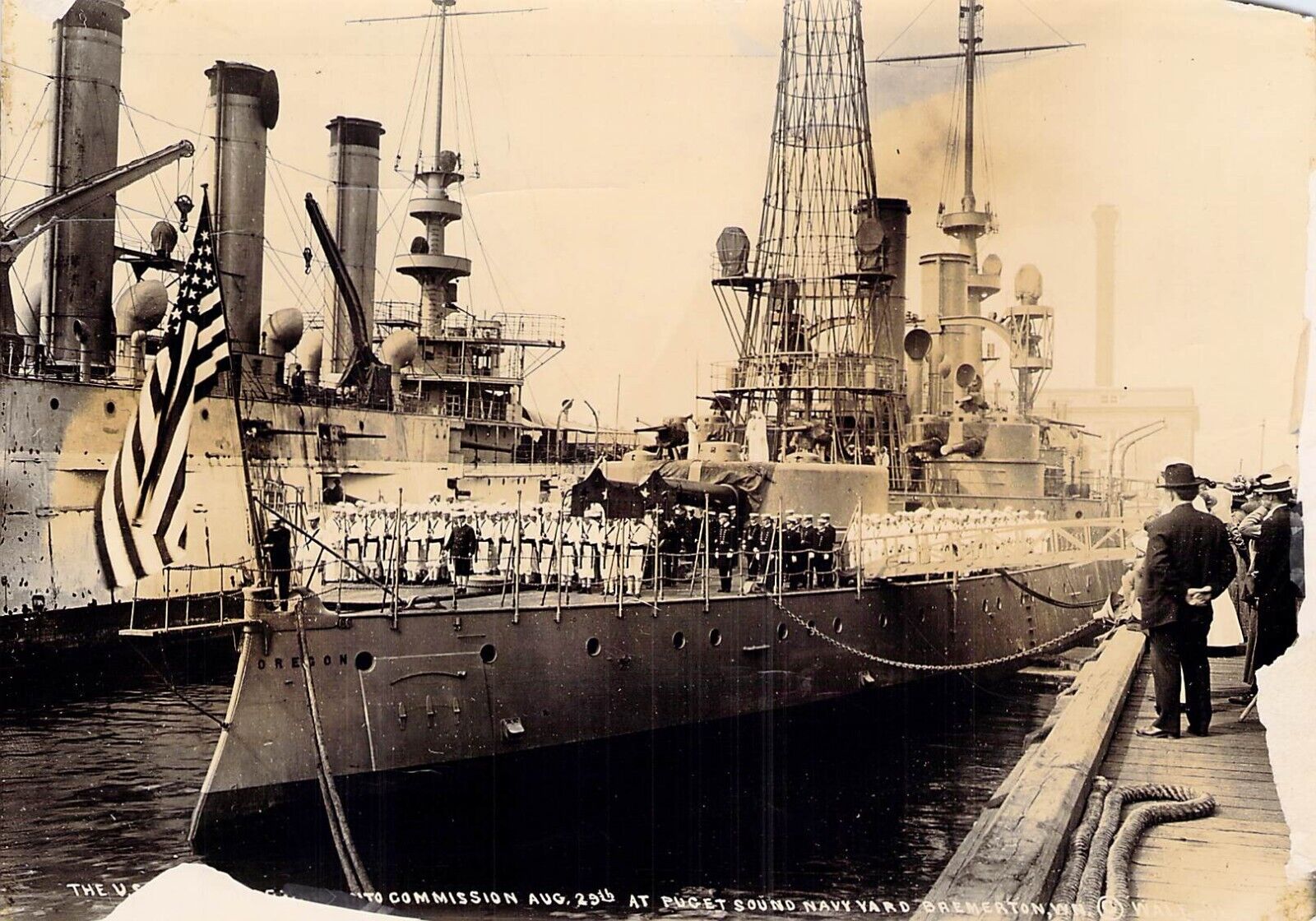 USS Oregon:  August 29, 1911 Placed into Commission.  Wale Photo from Bremerton.