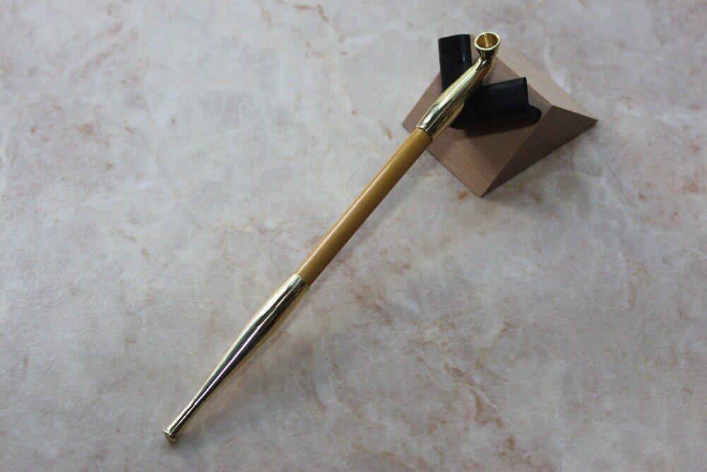 Japanese smoking pipe Kiseru Iizuka metal Brass with bamboo 205 mm
