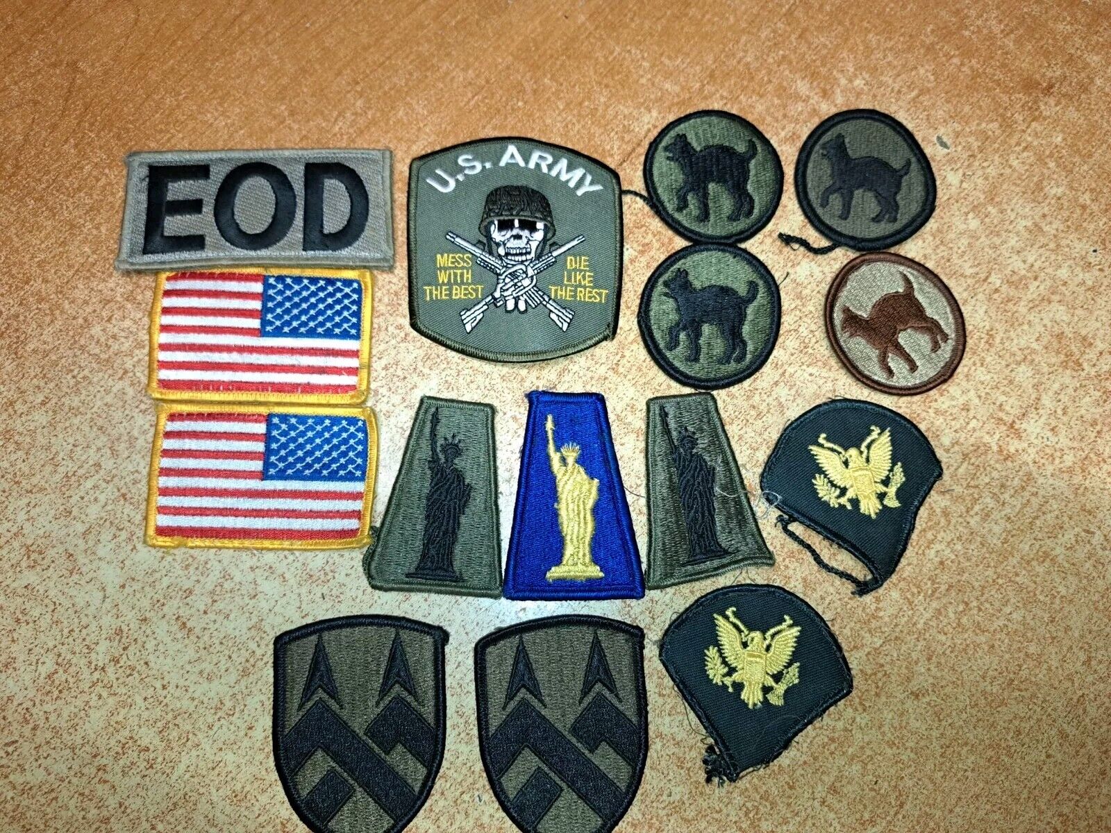 lot of 15 patches military and us flag