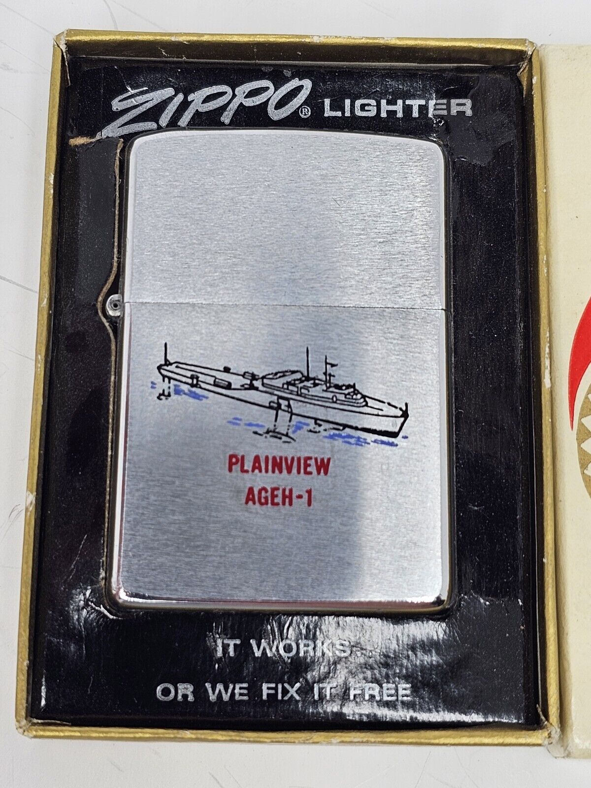 Vintage 1984 Zippo Lighter Plainview AGEH-1  with Box VERY RARE