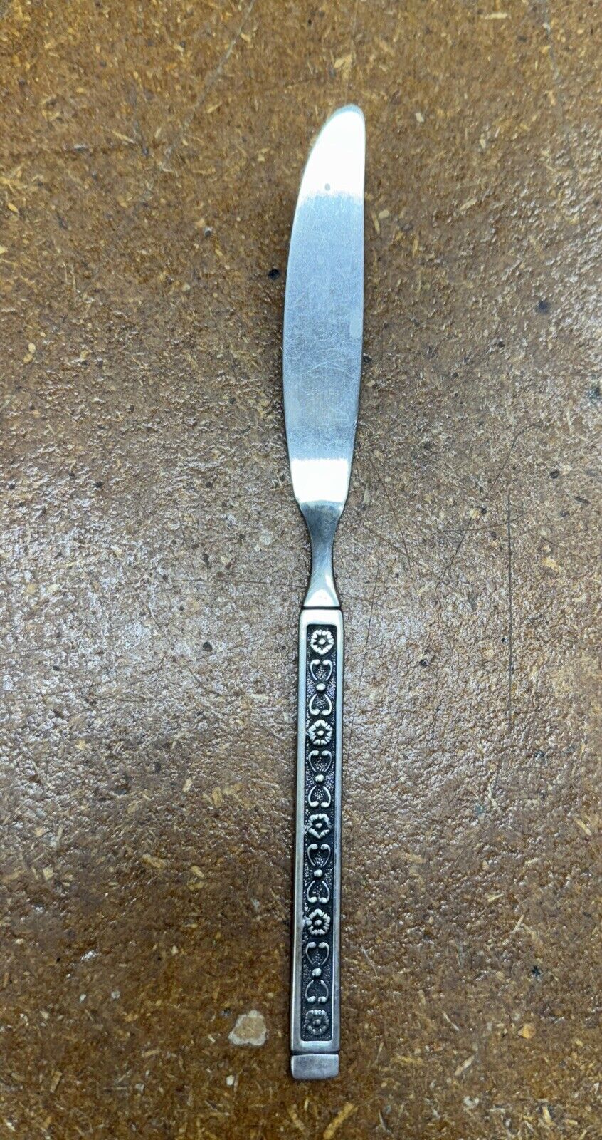 Hacienda by Gorham Stainless Steel  1968 Black Accents  Butter Knife 7”