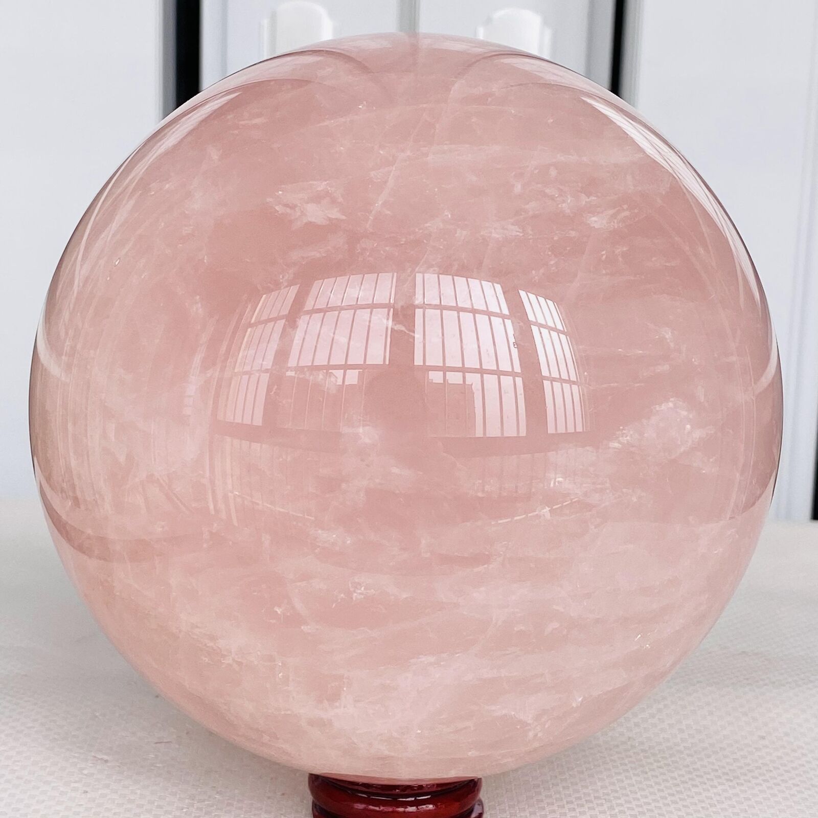 Natural Pink Rose Quartz Sphere Crystal Ball Reiki Healing 3820G