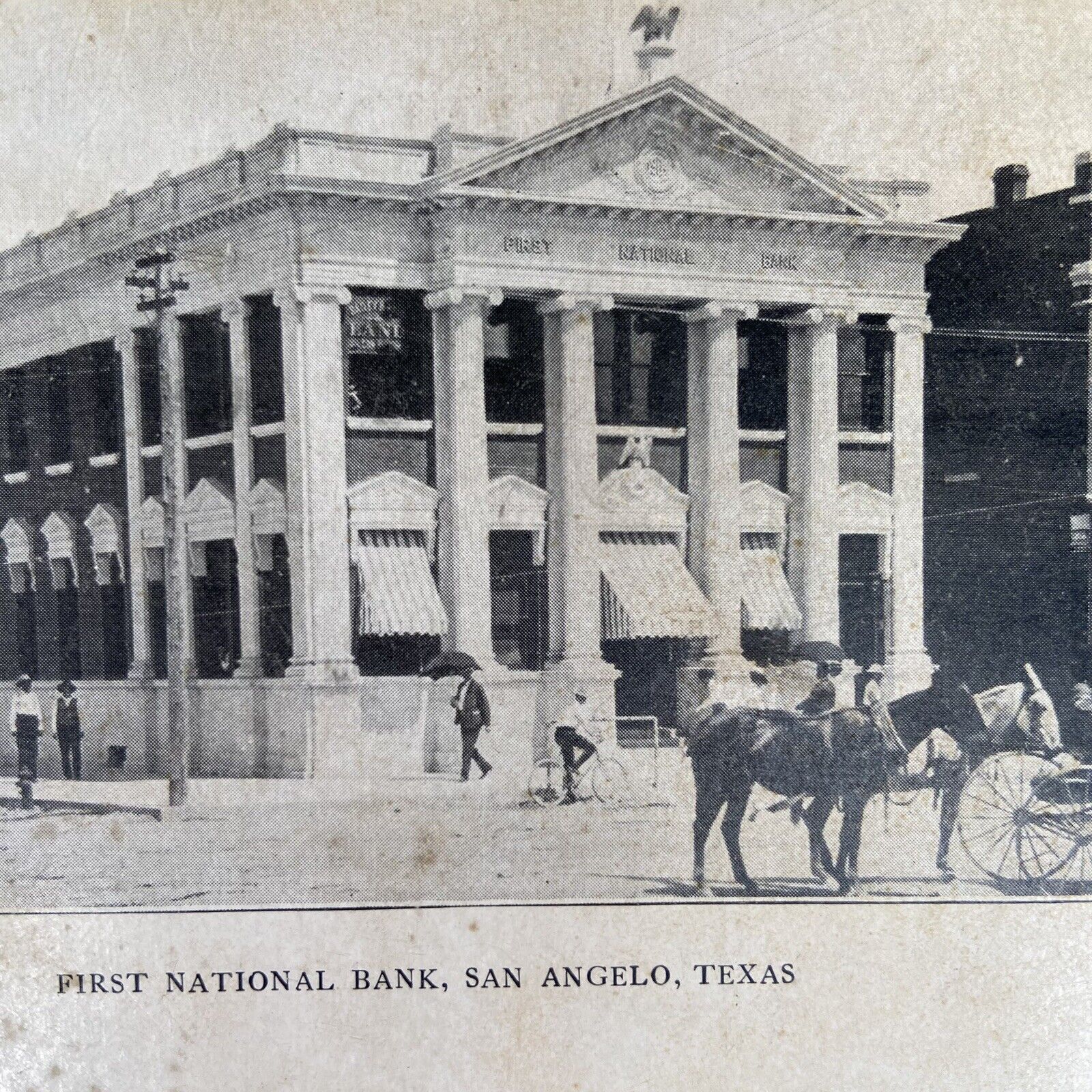 Postcard TX First National Bank San Angelo Texas Ragsdale Photos and Frames 1908