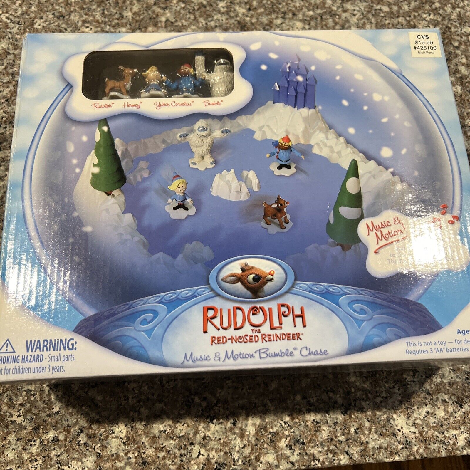 Rudolph Red Nose Reindeer Music & Motion Bumble Chase Misfit Pond In Box