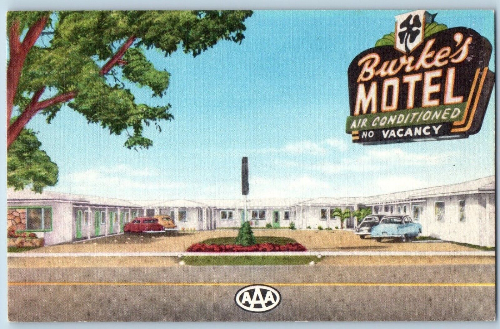Miami Florida FL Postcard Burke's Motel Tamiami Trail Coral Gables c1940 Vintage