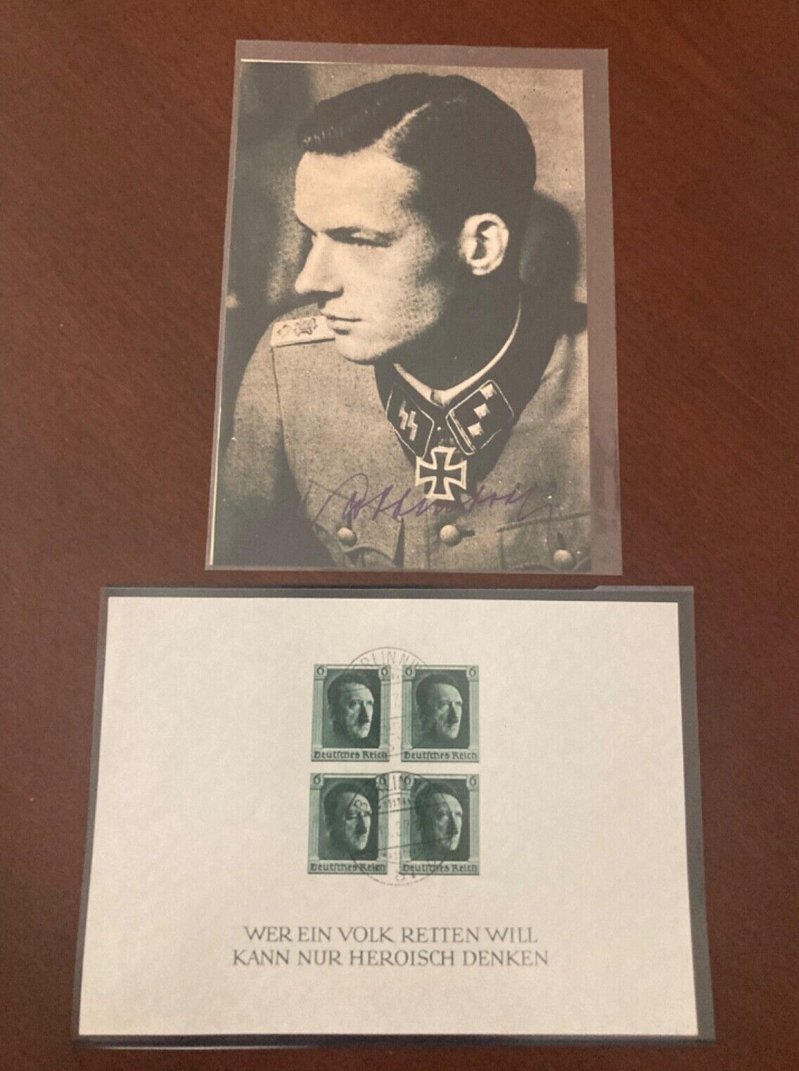 Capt. Rudolf Von Ribbentrop-Son Foreign Minister WW2-Signed Photo-Souvenir Sheet