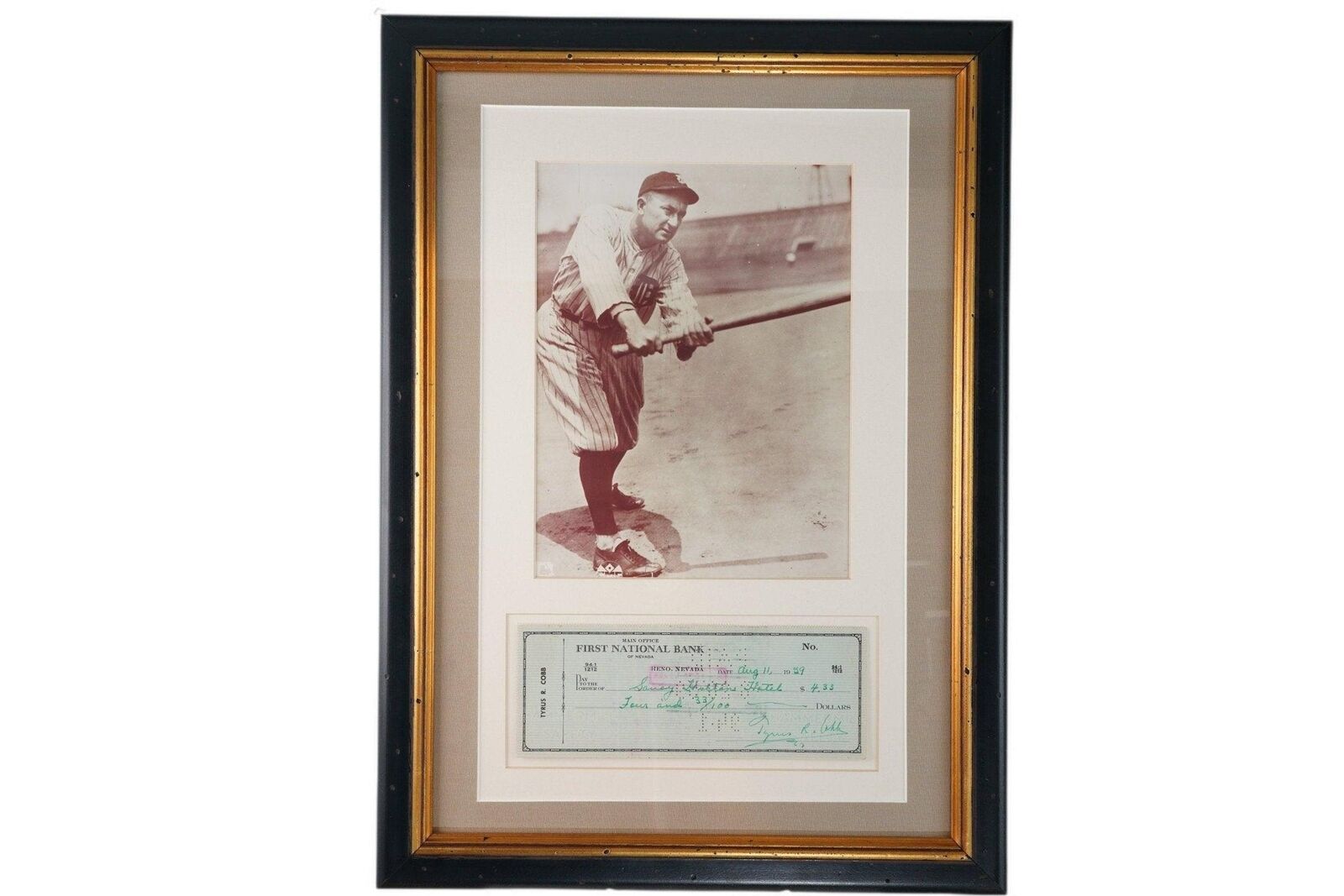 1959 Ty Cobb Autograph PSA/DNA Baseball Signed check