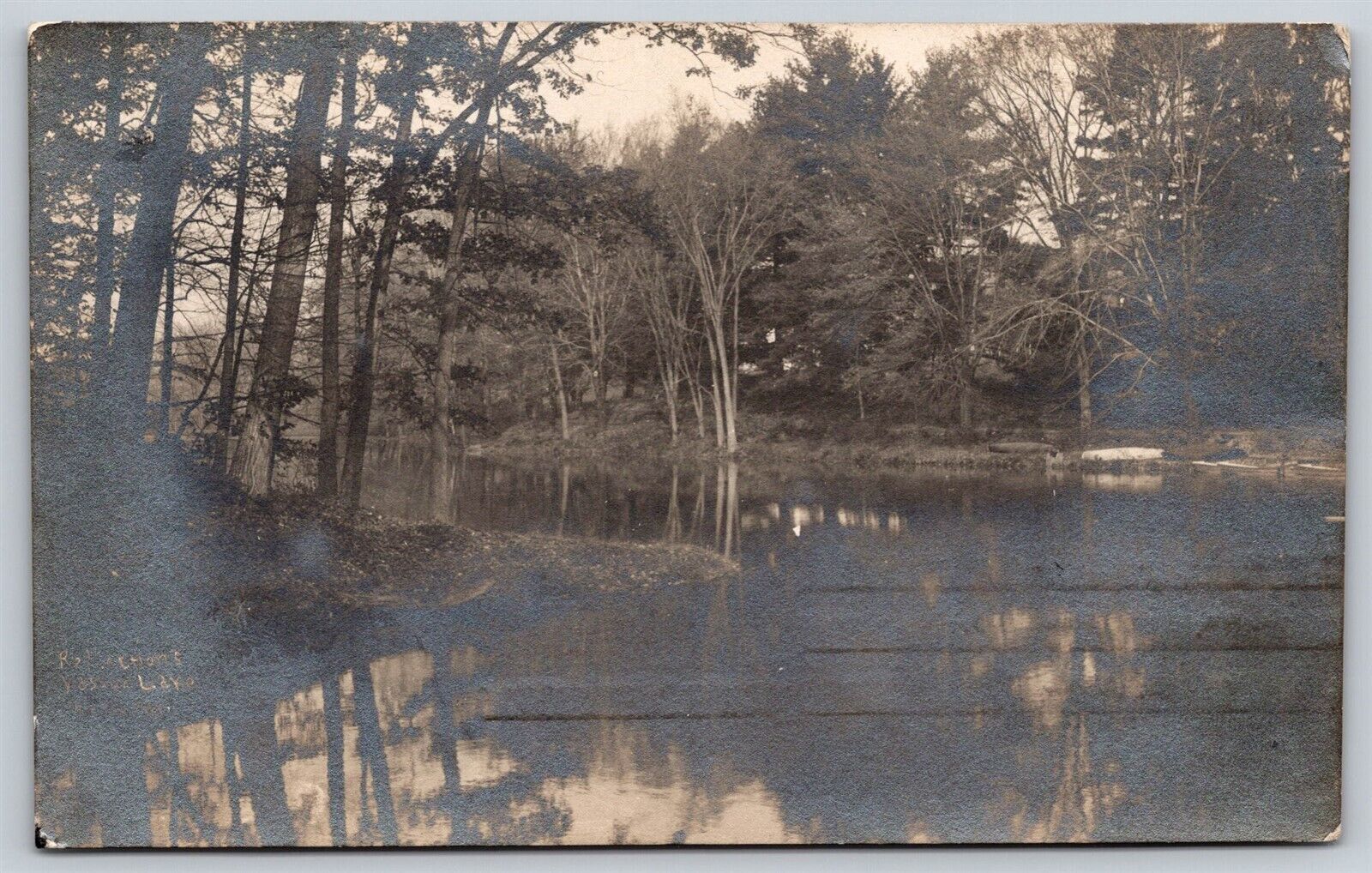 Postcard Vassar Lake Poughkeepsie NY area 1910 RPPC V190
