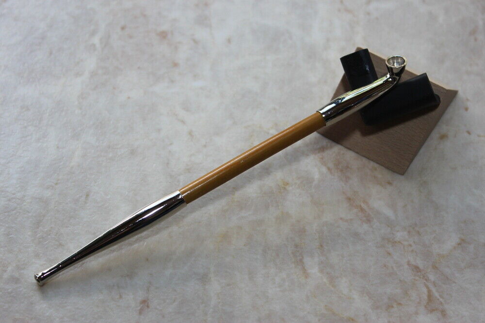Japanese smoking pipe Kiseru Iizuka metal Nickel with bamboo 205 mm