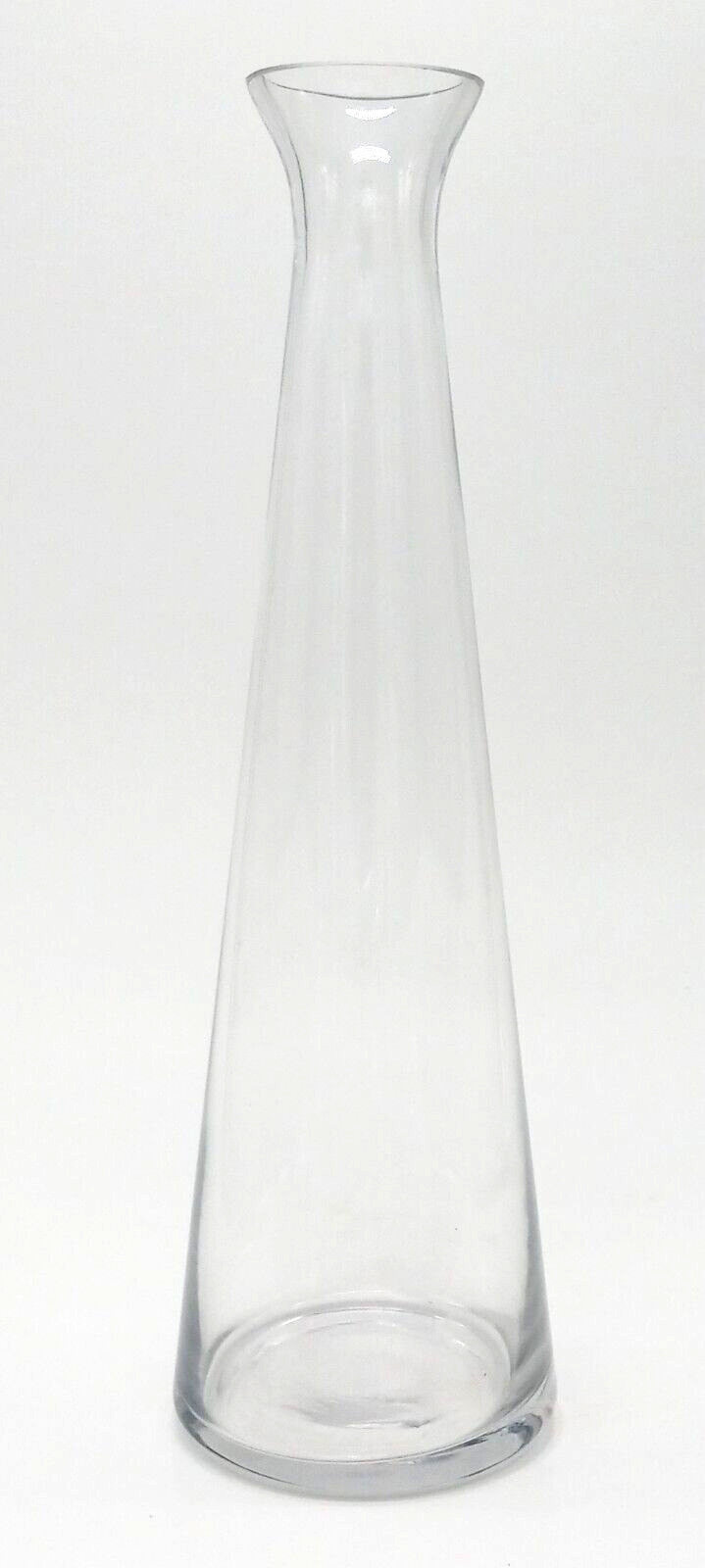 Tall Clear Colored Glass Round Vase H 11.75 inches Vintage Style Bottle