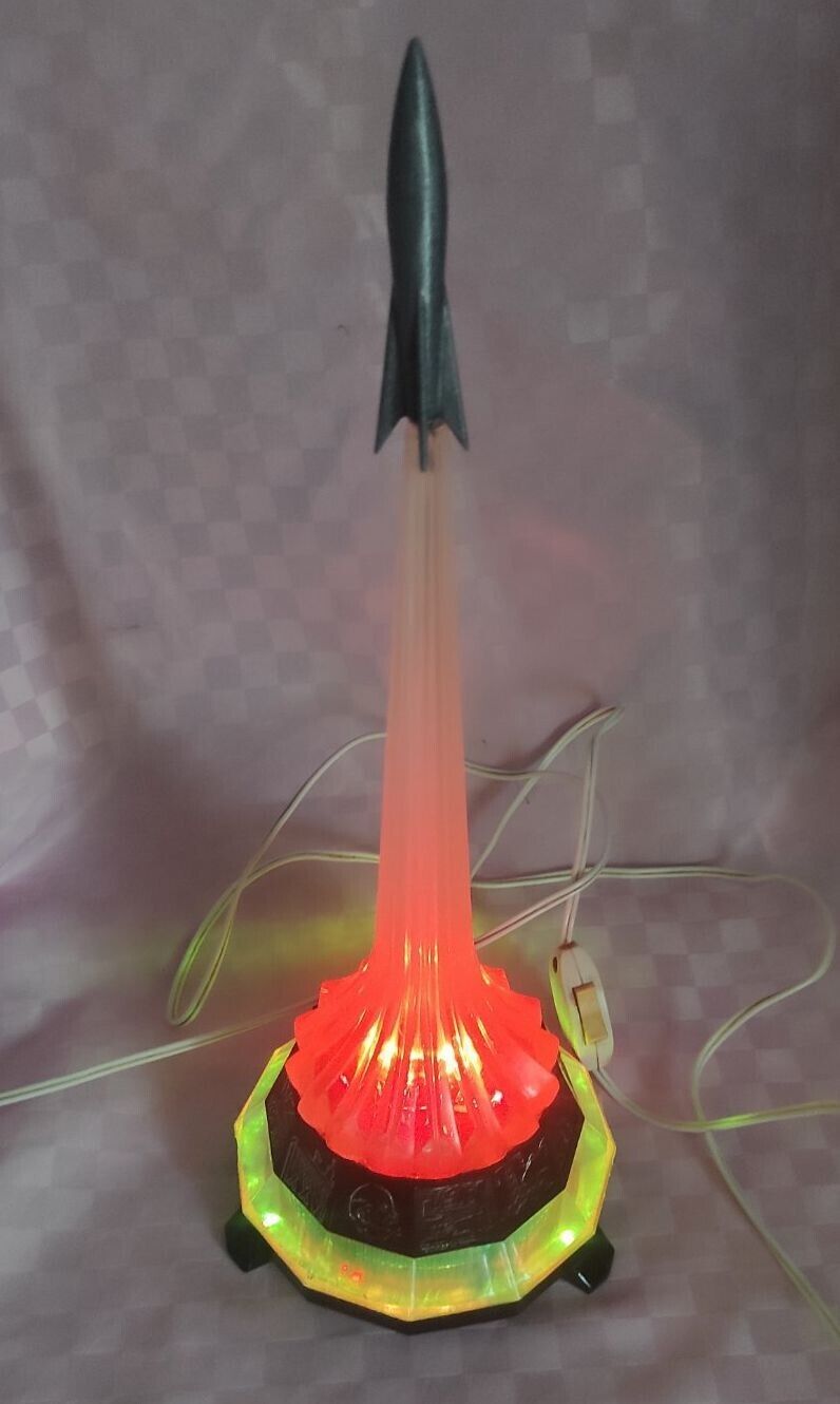 162_24_Rare Vintage Soviet Night Light Table Lamp Rocket Space Sputnik USSR 220v
