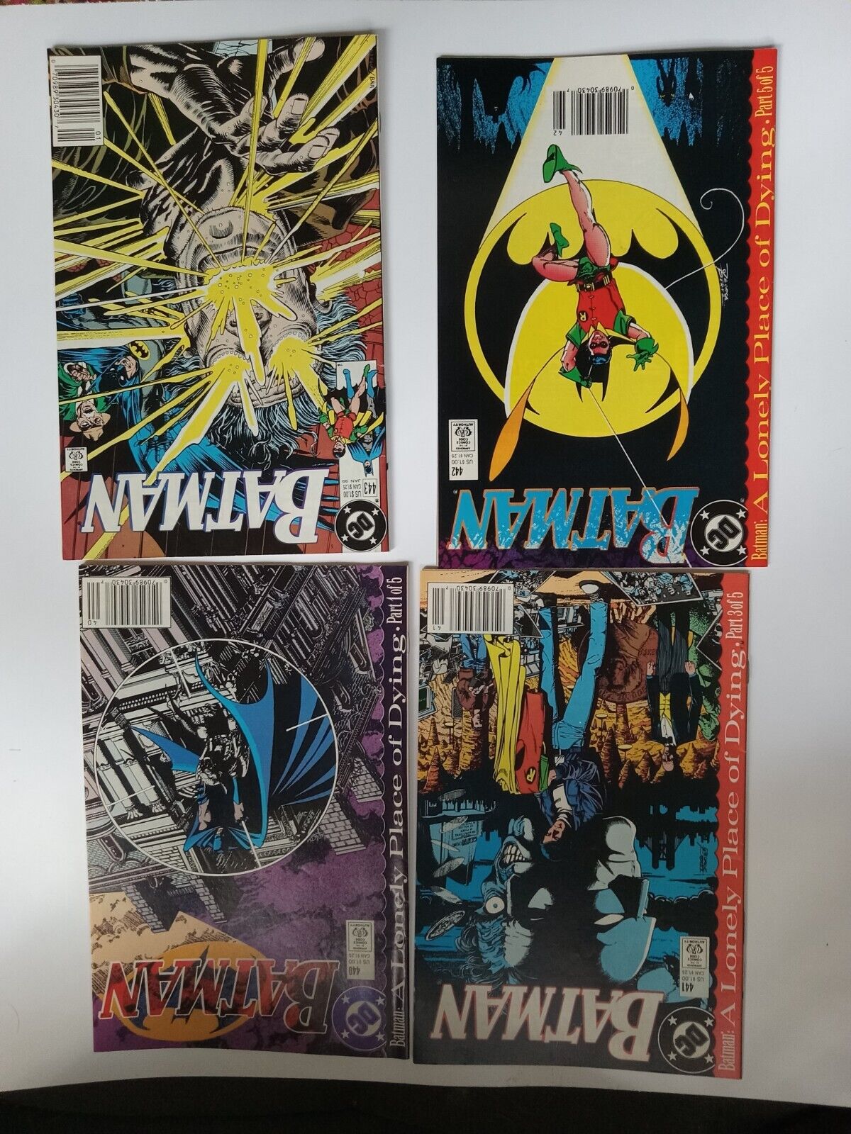 DC Comic Batman Lot #440, 441, 442, 443 1989-1990 boarded/first edition