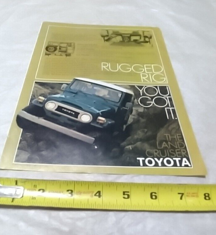 Vintage 1978 Toyota Land Cruiser Print Ad (Used)(TX)